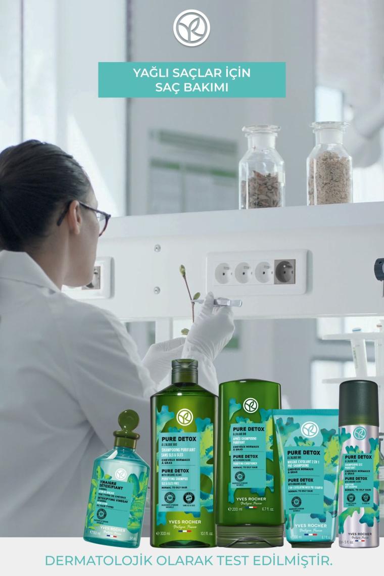 Yves Rocher Arındırıcı 2si1 Arada Peeling ve Maske - Yağlı Saçlar / Pure Detox 200 ml