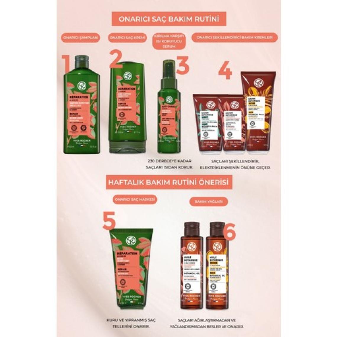 Yves Rocher Kırılma Karşıtı Isı Koruyucu Prebiyotik Serum - Yıpranmış Saçlar / Reparation -Vegan -100ml