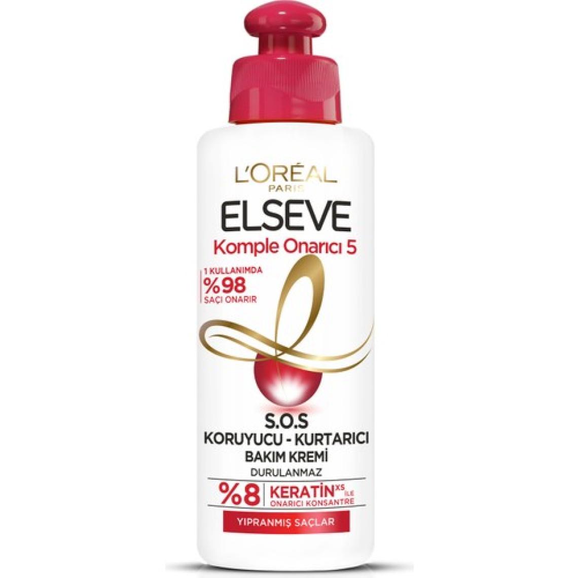 Loreal Elseve Komple Onarıcı 5 S.O.S Koruyucu 200 ml Durulanmayan Kurtarıcı Bakım Kremi