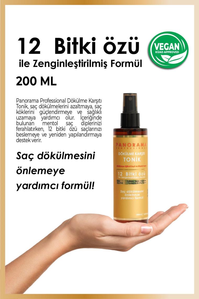 Panorama Professional Tonik 200 ml /biotin Caffein Niacin (Vitamin B3) Zinc PcaProvitamin B5 (Panthenol)-VEGAN - SÜLFATSIZ