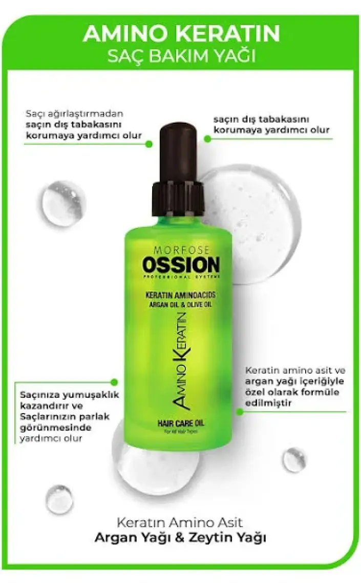 Ossion Ammino Keratin Saç Bakım Yağı 100Ml.