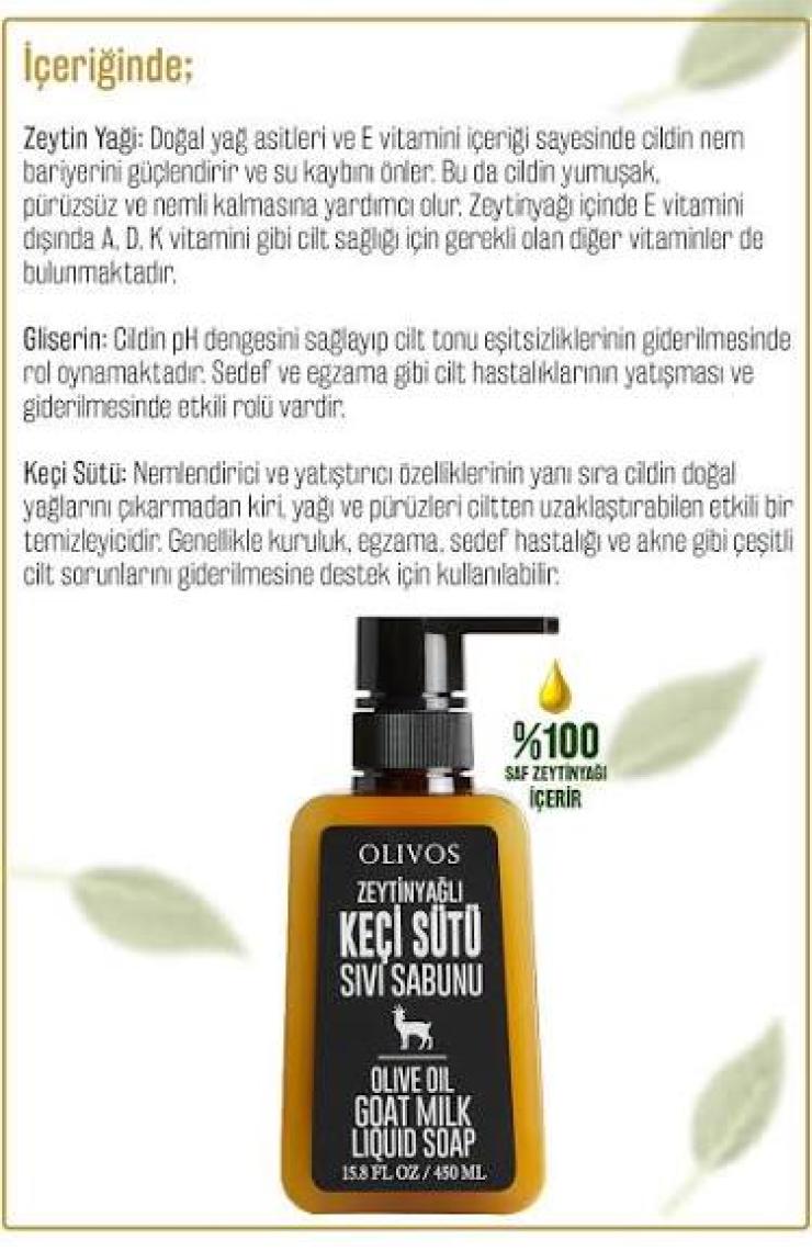 Olivos Doğal Formül Koyun Sütü Özlü Sıvı Sabun - 450 mlml