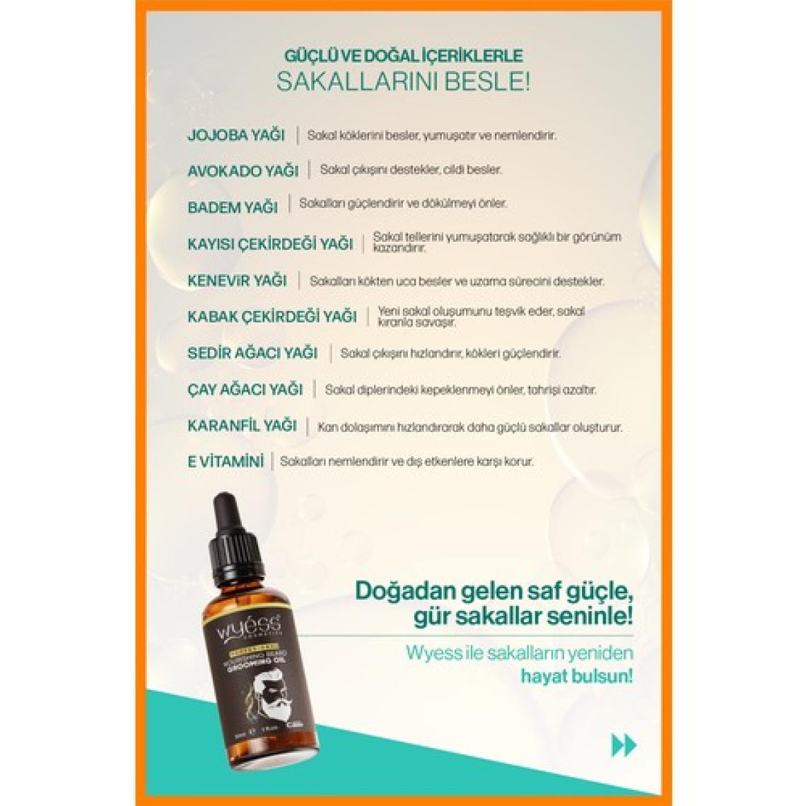 Wyess Seyrek Sakal ve Köselik İçin Sakal ve Bıyık Serumu | Dolgunlaştırıcı & Canlandırıcı Bakım