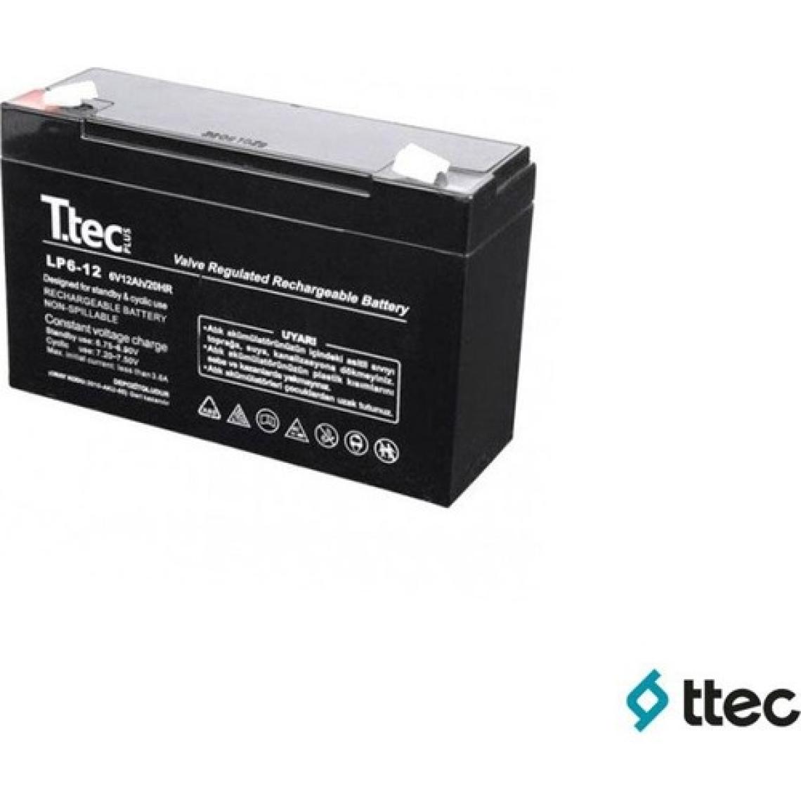T.Tec Plus 6V 12Ah Bakımsız Kuru Akü