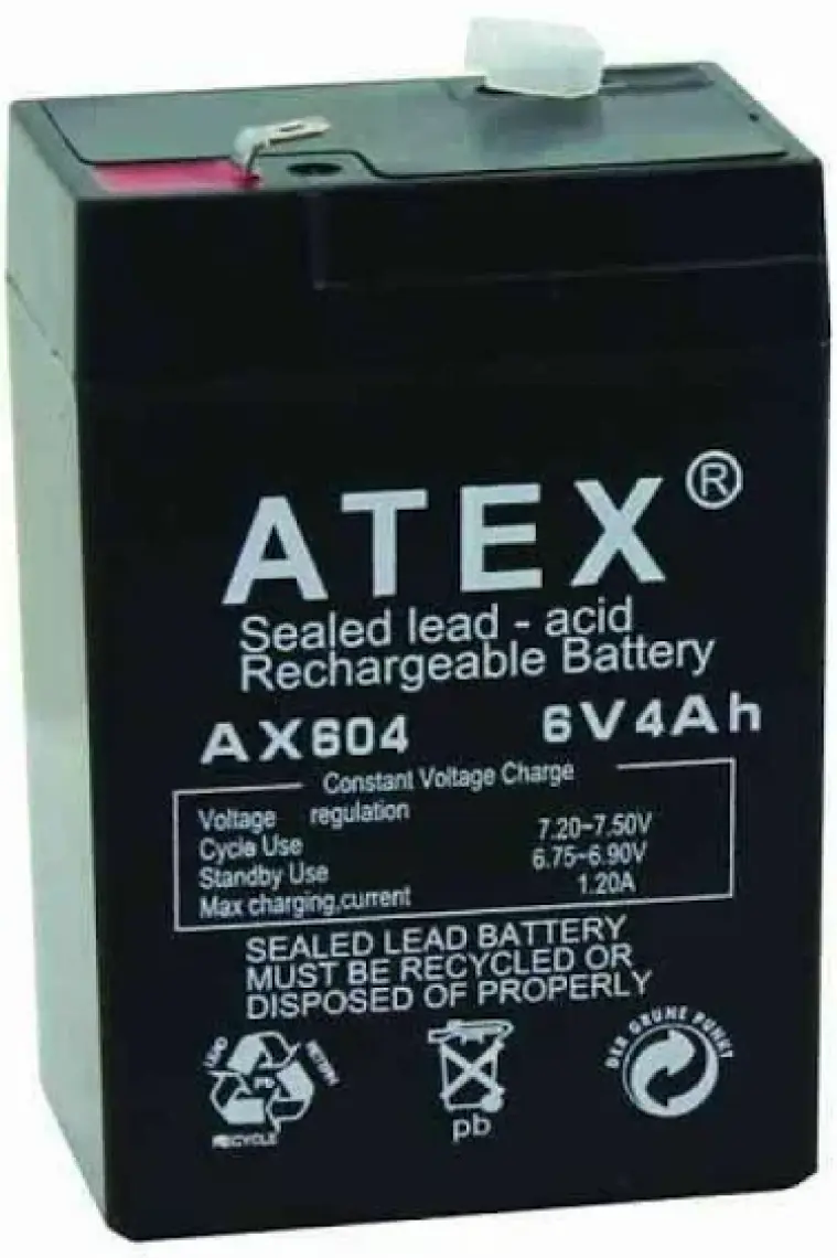 Atex AX604 6V 4AH Bakımsız Kuru Akü