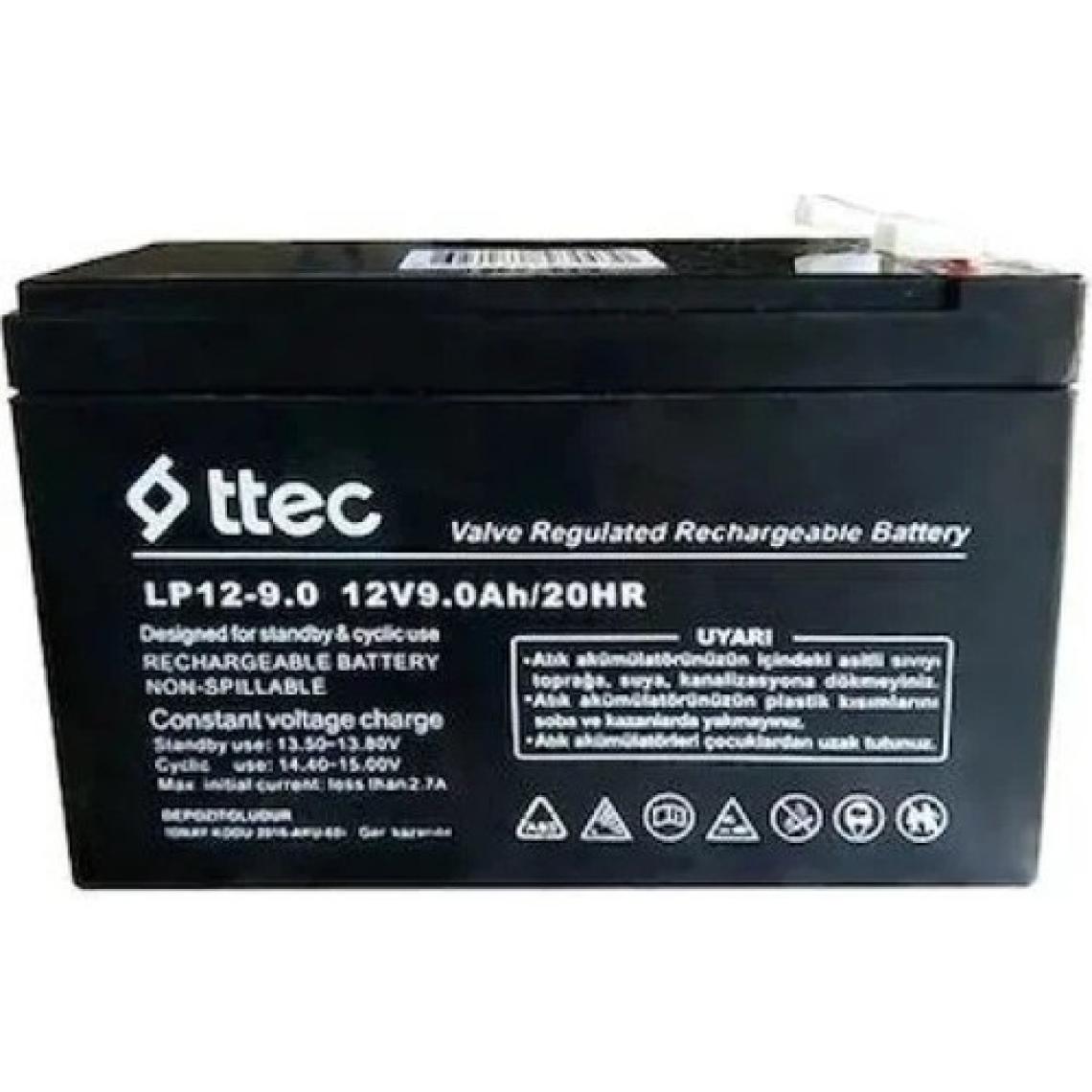 Ttec 12 Volt 9A Akü -12V 9 Ah Bakımsız Kuru Akü - 12V 9AH 12V9AH 12 Volt 9 Amper Akü