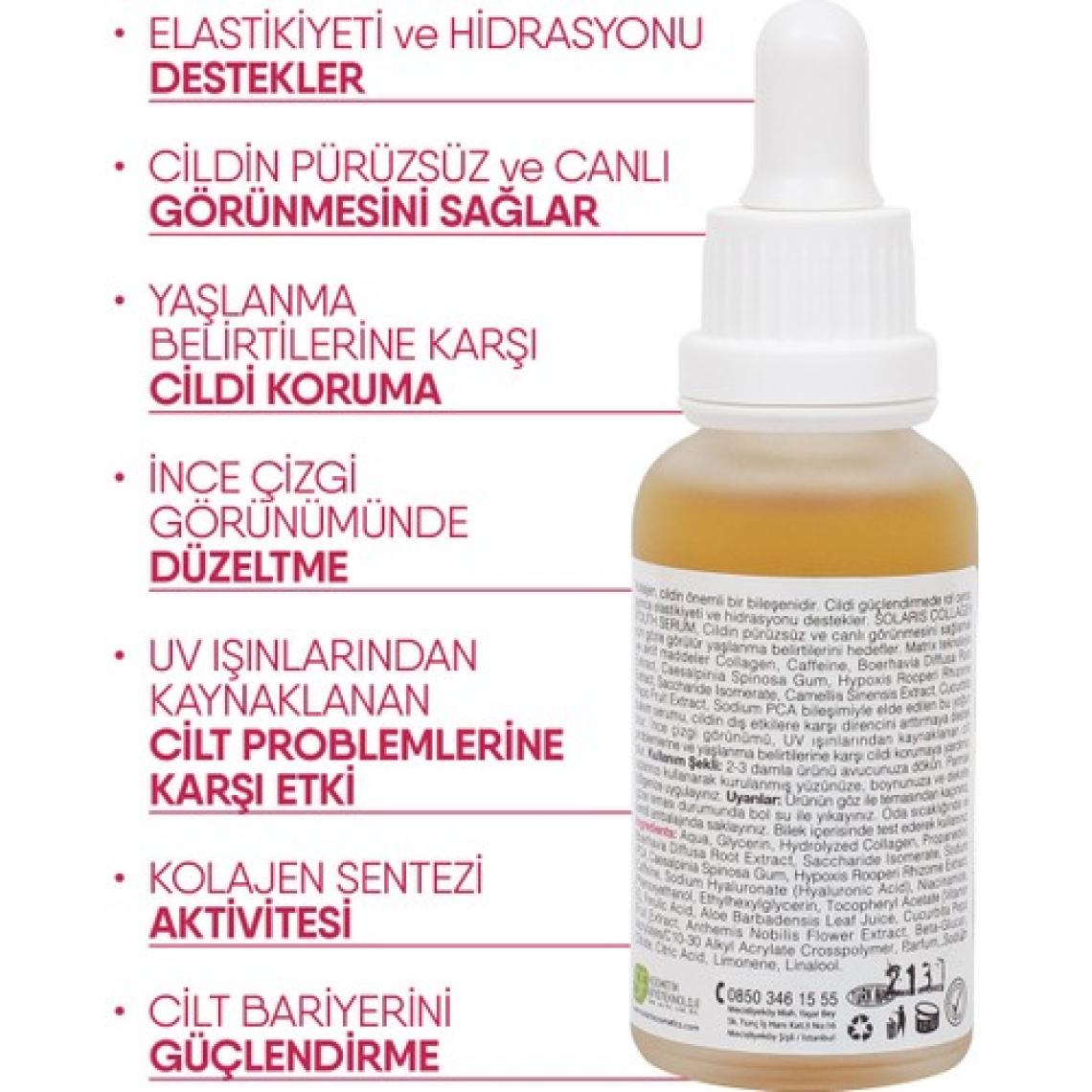 Solaris Cilt Serumu 30 ml ve Hyaluronic Acid Cilt Serumu 30 ml ve C Vitamin Cilt Serumu 30 ml