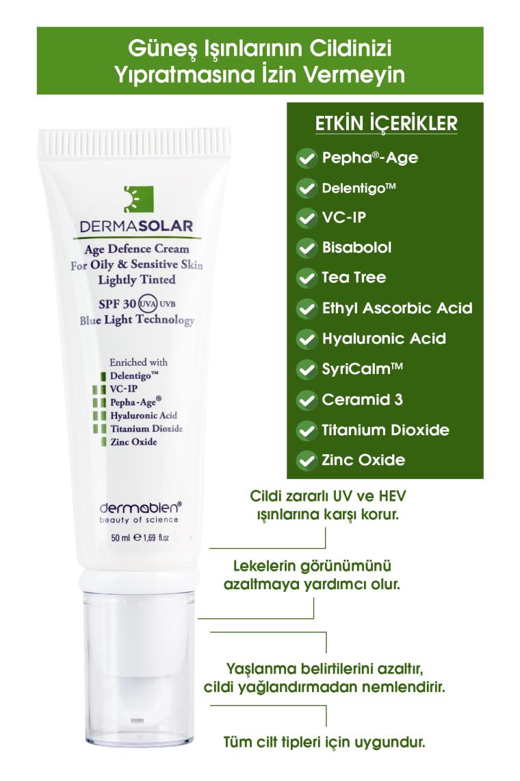 Dermabien Dermasolar® Oily & Sensitive Skin (Yağlı ve Hassas Ciltler Için) Lightly Tinted 50ML