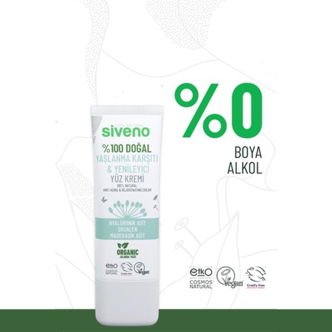 Siveno Doğal Yüz Kremi Hyaluronik Asit Aydınlatıcı Yenileyici Canlandırıcı 30 ml