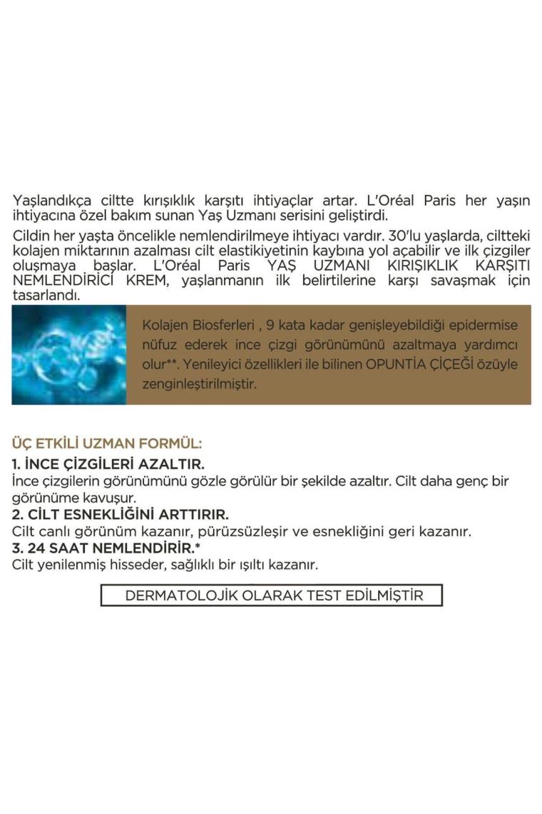 Loreal Paris Yaş Uzmanı 30+ Kırışıklık Karşıtı Yenileyici Krem 50 ml