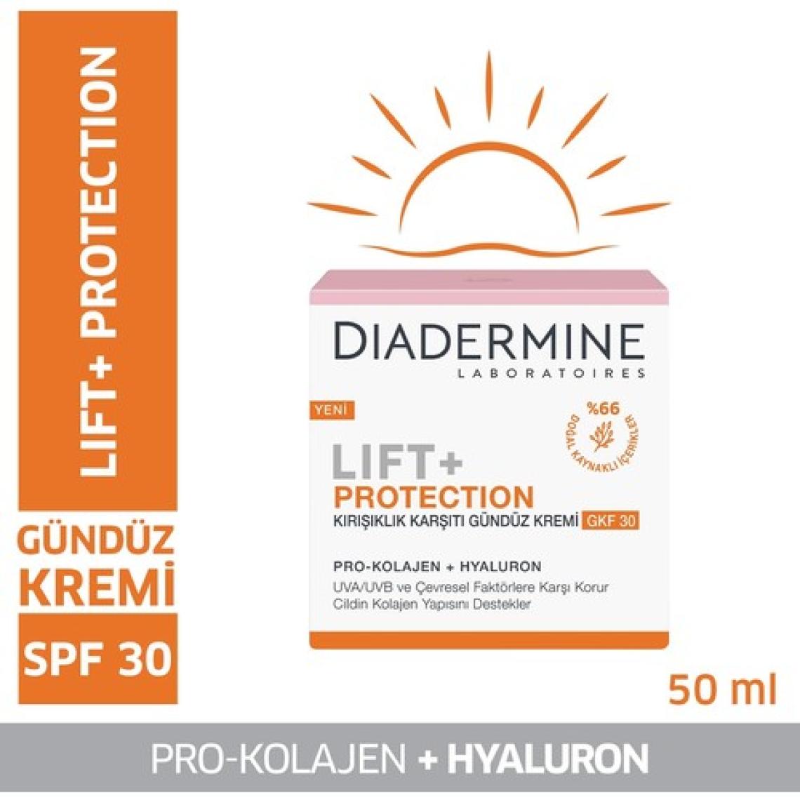 Diadermine Yenileyici Yüz Kremi - Tüm Cilt Tipleri için Kolajen İçeren, SPF 30 Güneş Koruma Kremi, 50 ml