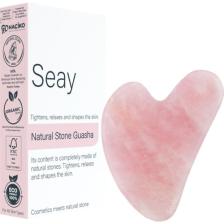 Seay Pembe Kuvars Taşı Gua Sha Yüz Masaj Aleti Değerli Doğal Taş Sertifikalı