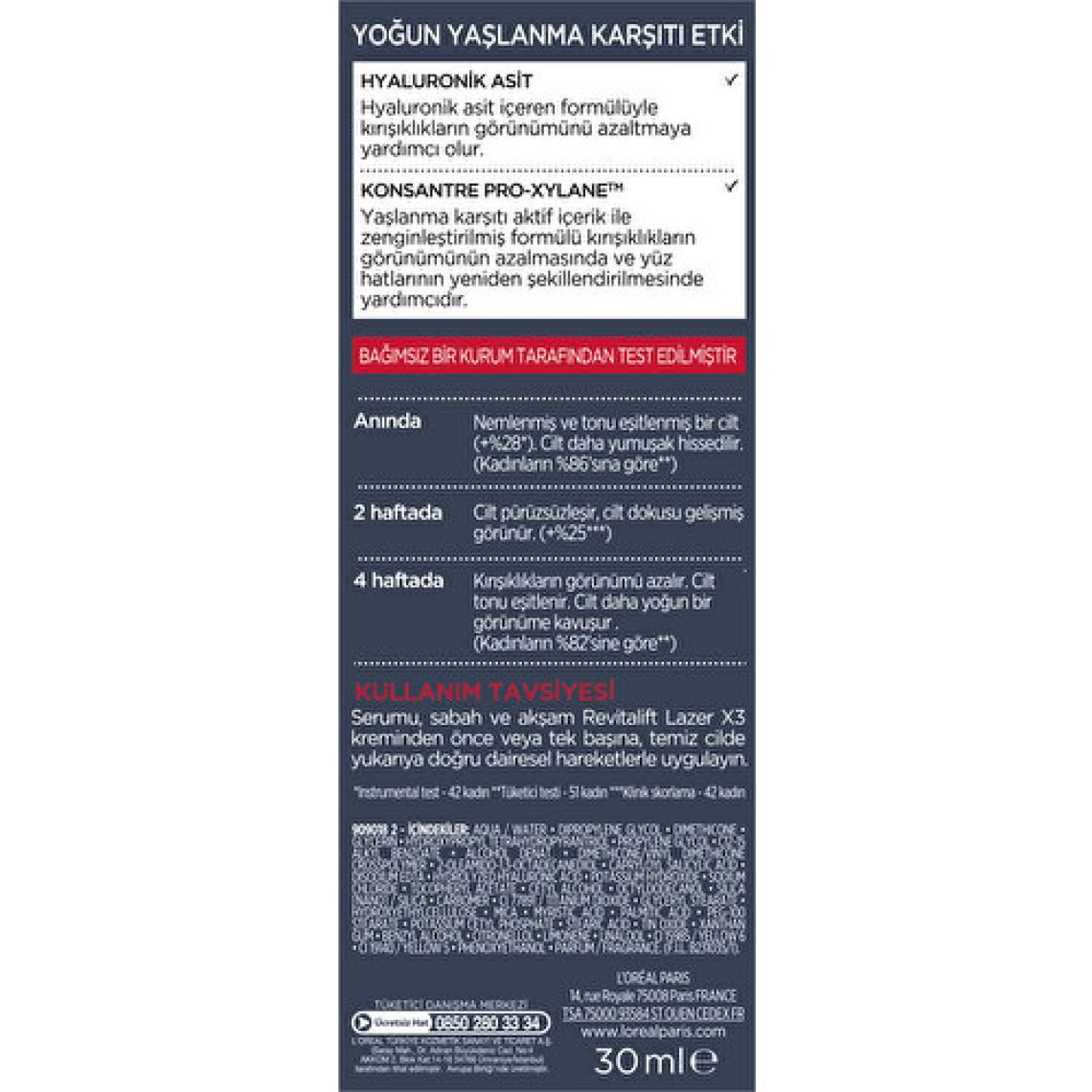 L'Oréal Paris Revitalift Lazer X3 Yoğun Yaşlanma Karşıtı Bakım Serum