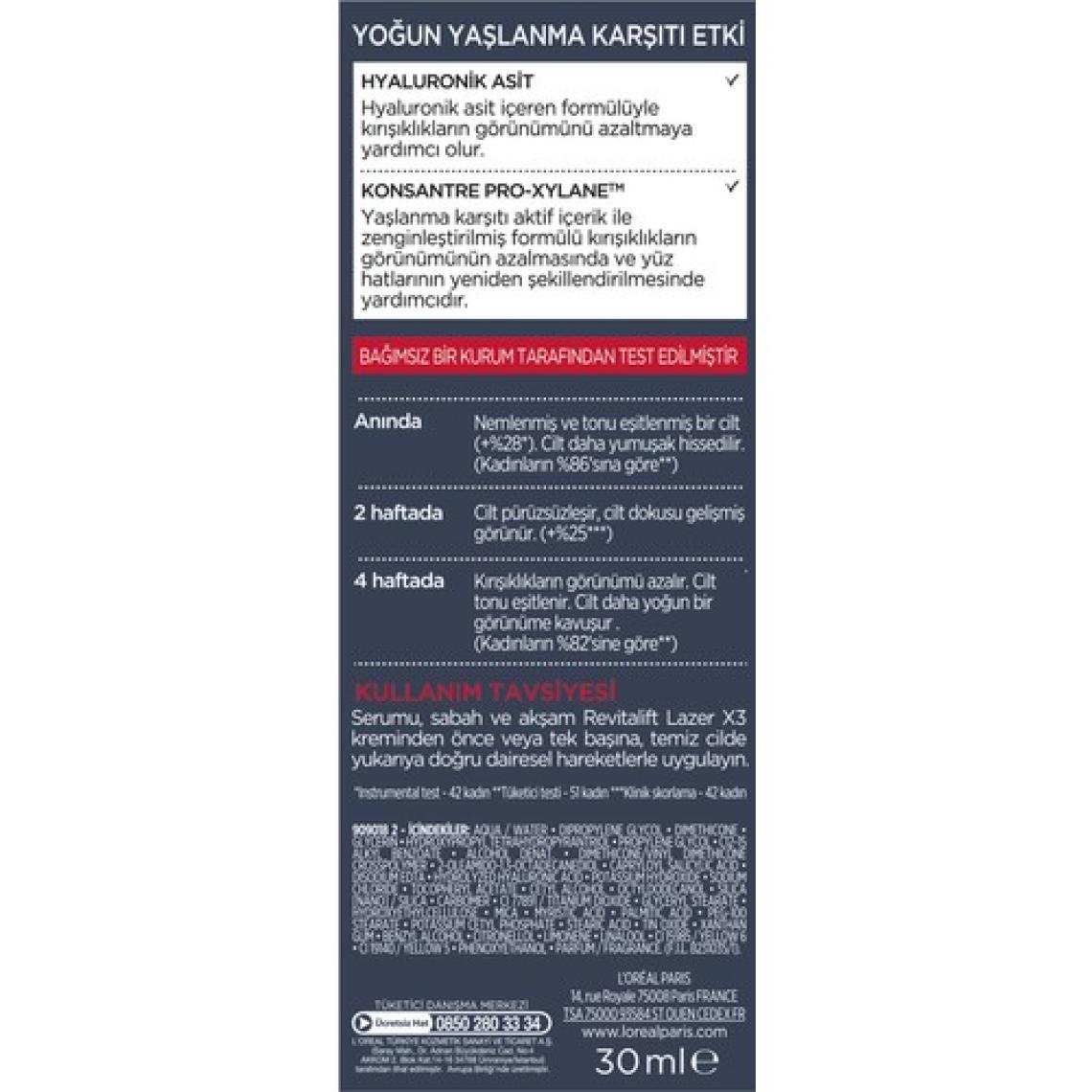 L'Oréal Paris Revitalift Lazer X3 Yoğun Yaşlanma Karşıtı Bakım Serum