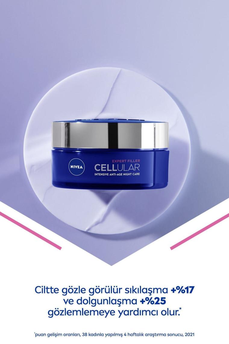 Hyaluron Cellular Filler Yaşlanma Karşıtı Gece Bakım Kremi Sıkılaştırıcı 50 ml