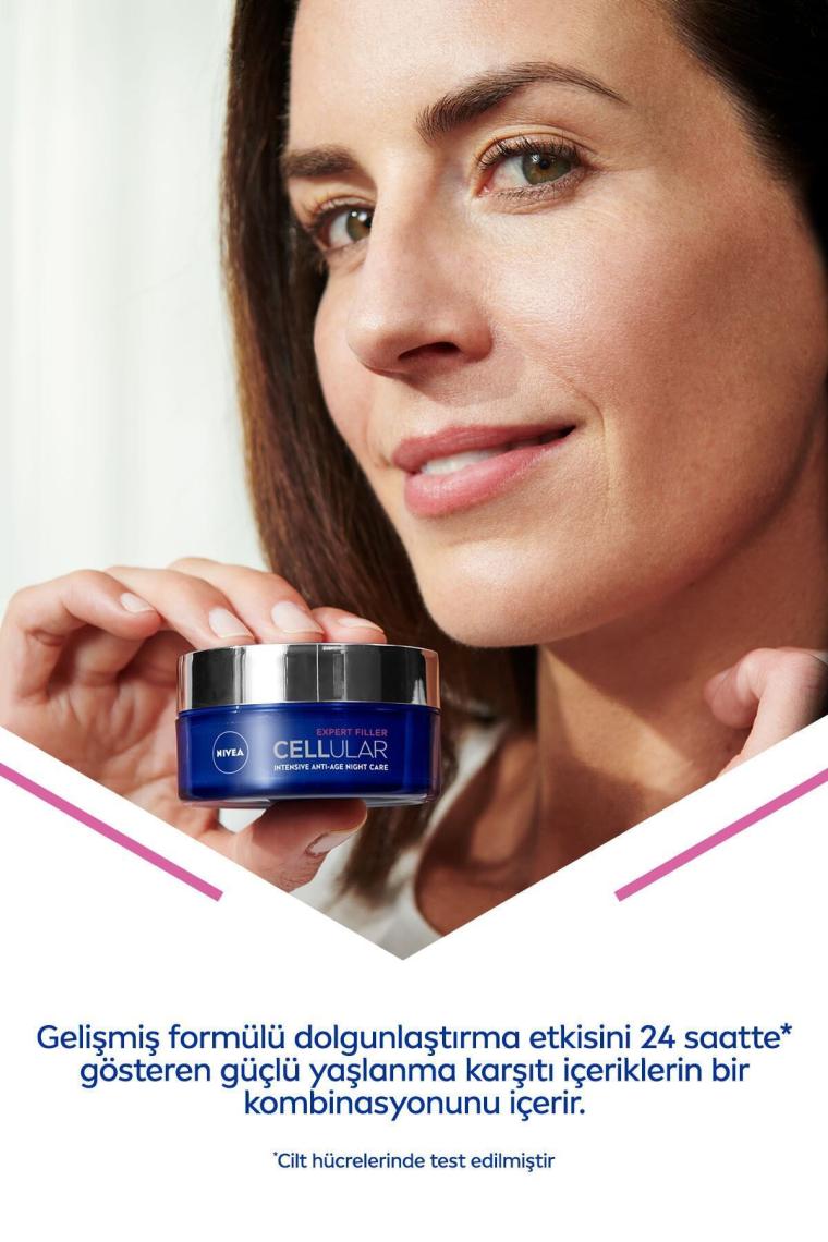 Hyaluron Cellular Filler Yaşlanma Karşıtı Gece Bakım Kremi Sıkılaştırıcı 50 ml
