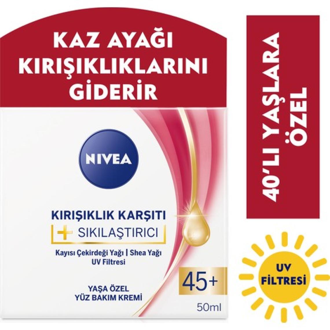 Nivea Kırışıklık Karşıtı Sıkılaştırıcı 45+ Yaş Yüz Bakım Kremi 50 ml