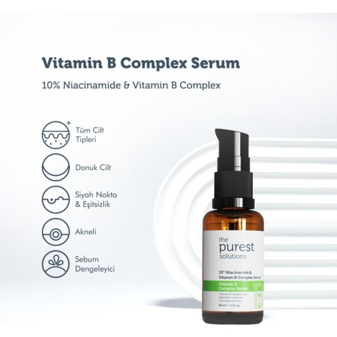 The Purest Solutions, Yenileyici ve Yatıştırıcı B Vitamini Cilt Bakım Serumu 30 Ml (%10 Niacinamide + Provitamin B5)