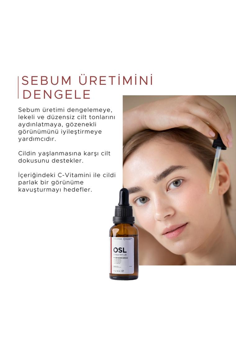 Four Acids Serum 30ml (sebum Dengesi, Gözenek, Kırışıklık Ve Leke Karşıtı Serum)
