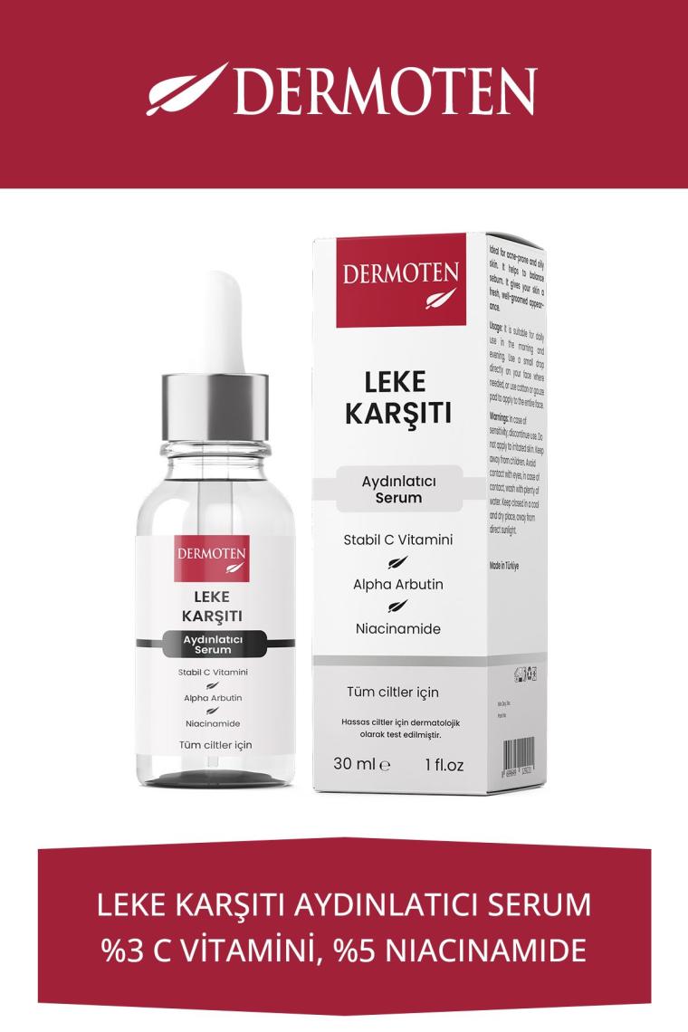 Dermoten Leke Karşıtı, Aydınlatıcı C Vitaminli Cilt Bakım Serumu 30 ml