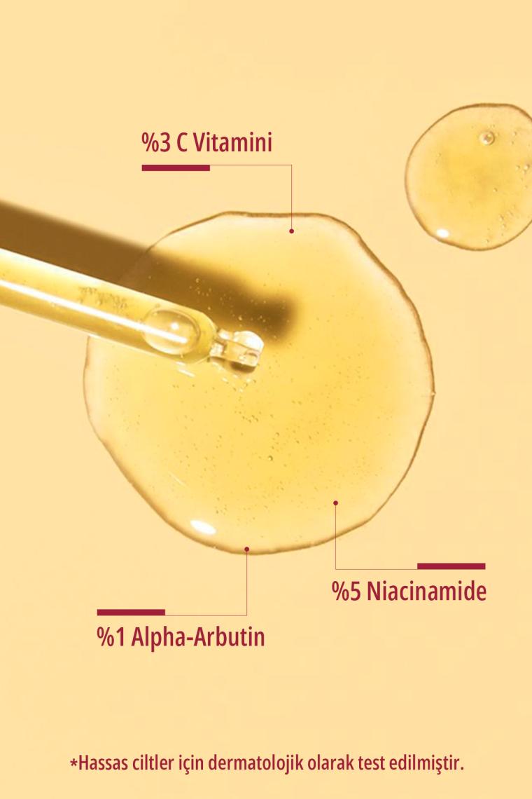 Dermoten Leke Karşıtı, Aydınlatıcı C Vitaminli Cilt Bakım Serumu 30 ml