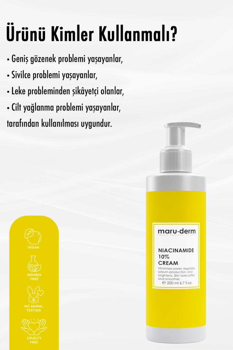 Maruderm Niacinamide %10 Leke Karşıtı Ve Gözenek Sıkılaştırıcı Krem 200 ml