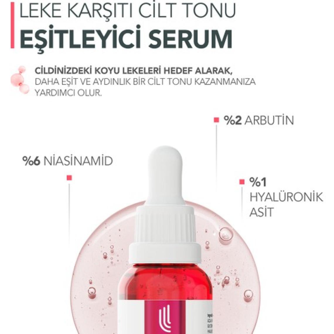 Lee Shia Leke Karşıtı Cilt Tonu Eşitleyici Serum 30 ml (NIACINAMIDE %6 ARBUTIN %2 HYALURONIC ACID %1)