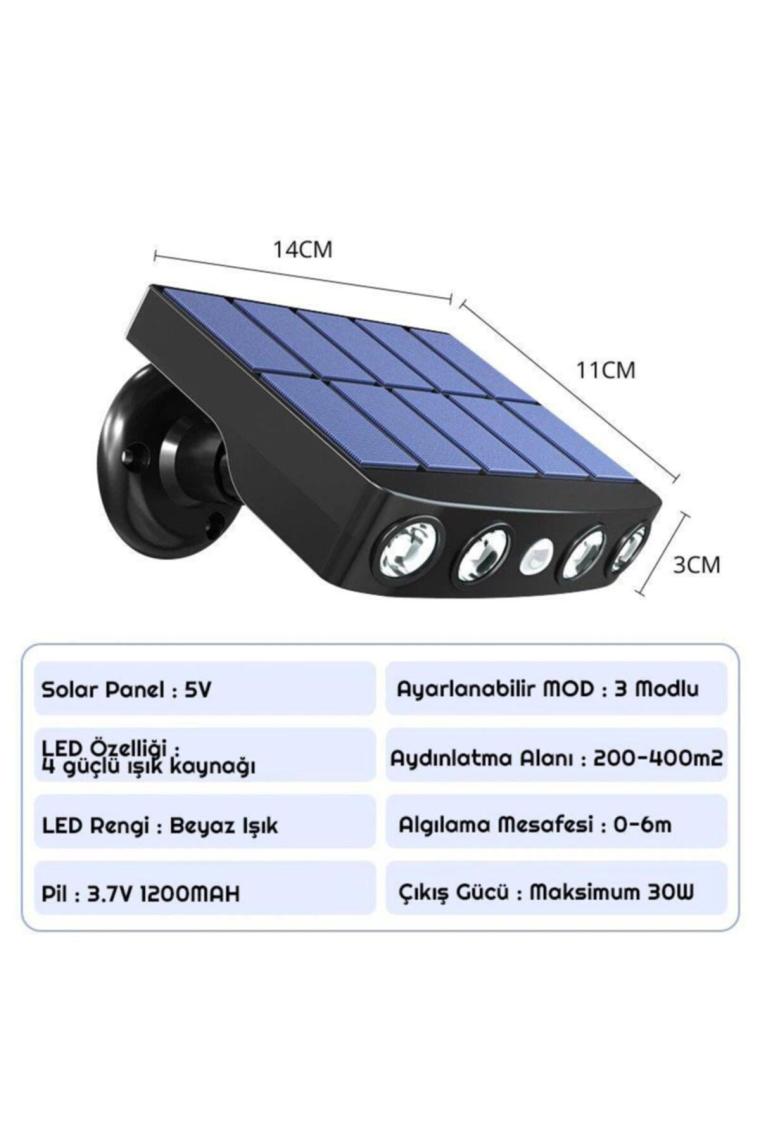 Solar Led Güneş Enerjili Bahçe Duvar Lambası 2li Paket