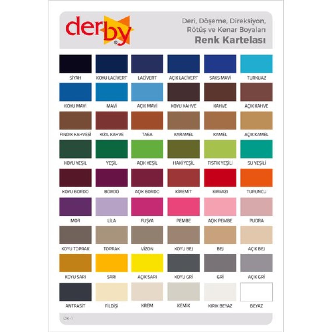 Derby Special Deri Boyası / Mont - Eşya - Çanta - Cüzdan - Kemer 100 ml - Kartela Renkleri