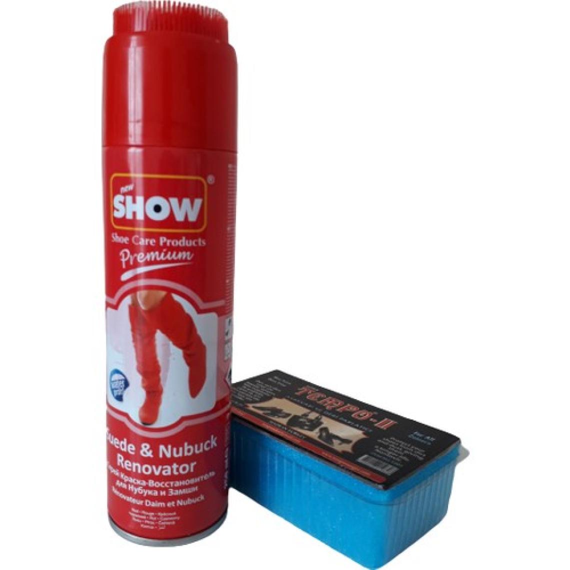 Show Süet Nubuk Sprey 250 ml Kırmızı Ve Temizleme Süngeri