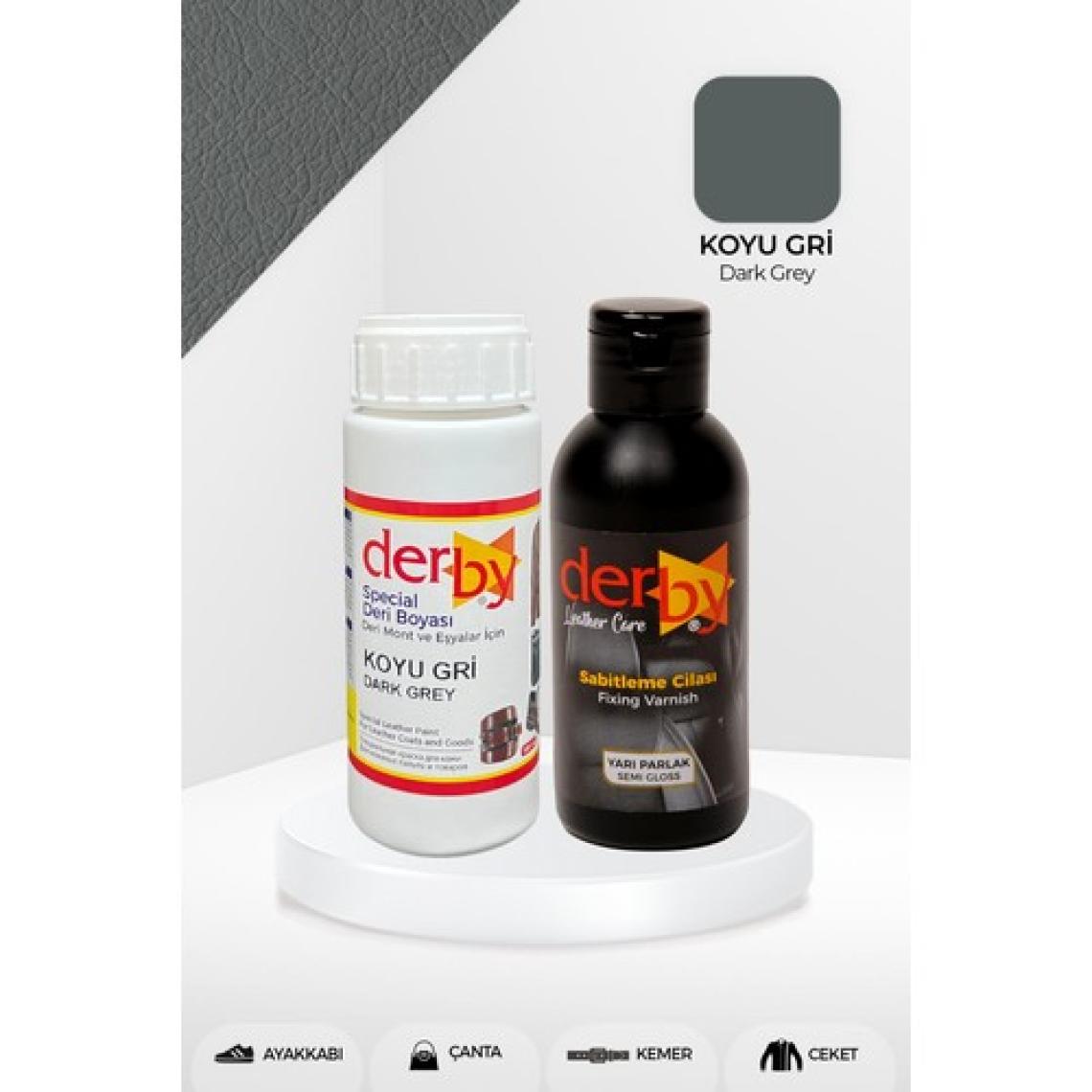 Derby Special Deri Boyası ve Cilası - 2'li Set / Mont - Eşya - Çanta - Cüzdan - Kemer 100 ml - Kartela Renkleri