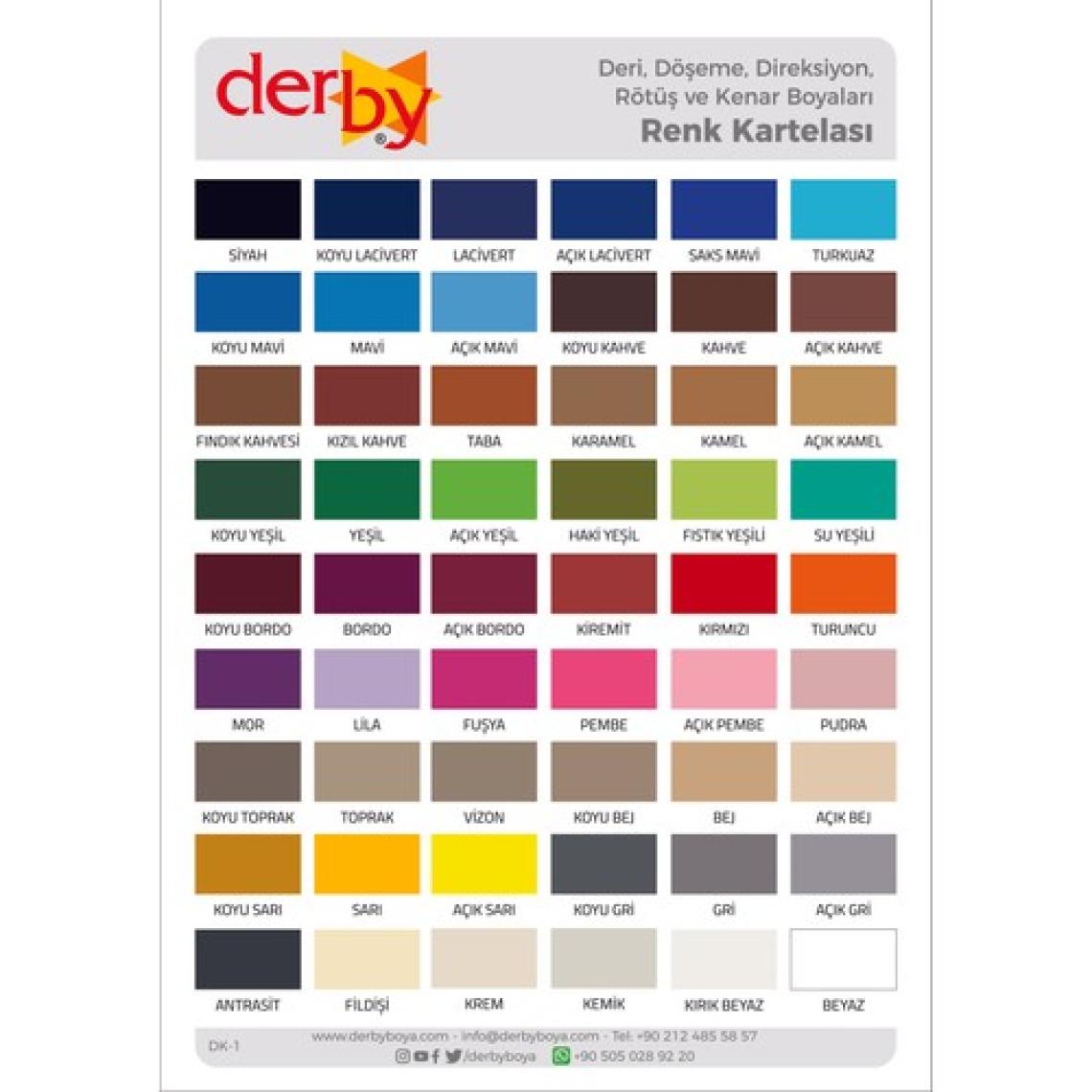 Derby Special Deri Boyası ve Cilası - 2'li Set / Mont - Eşya - Çanta - Cüzdan - Kemer 100 ml - Kartela Renkleri