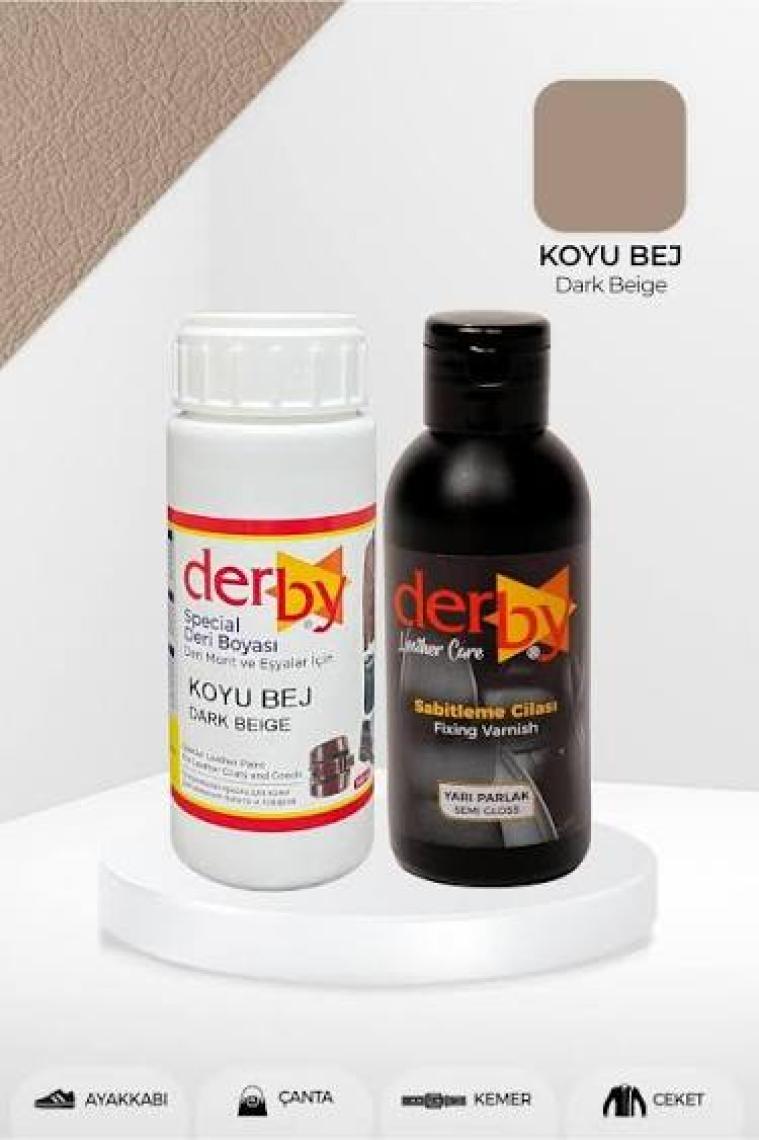 Derby Special Deri Boyası ve Cilası - 2'li Set / Mont - Eşya - Çanta - Cüzdan - Kemer 100 ml - Kartela Renkleri