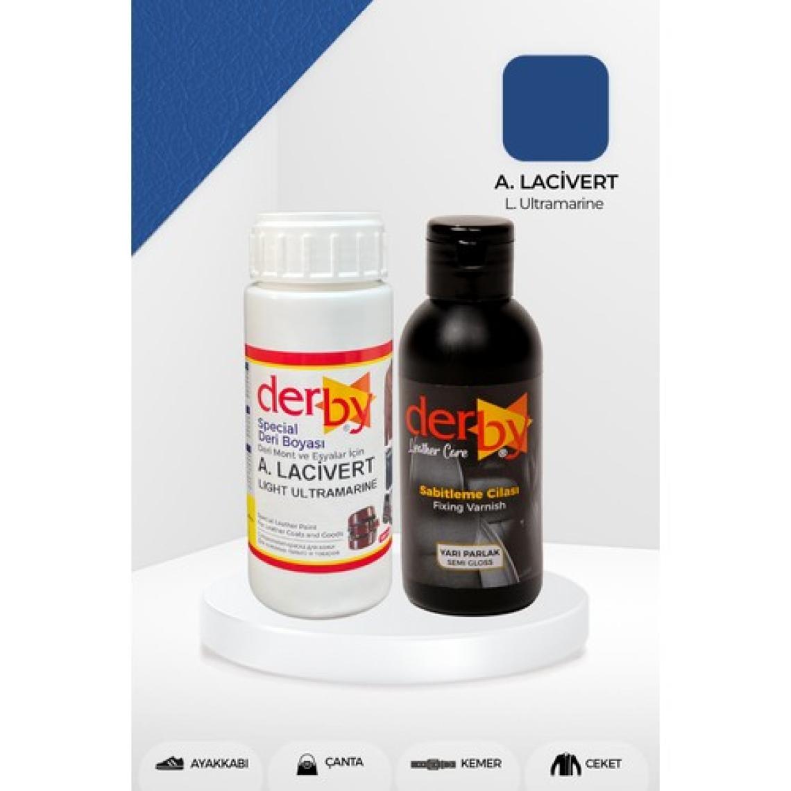 Derby Special Deri Boyası ve Cilası - 2'li Set / Mont - Eşya - Çanta - Cüzdan - Kemer 100 ml - Kartela Renkleri