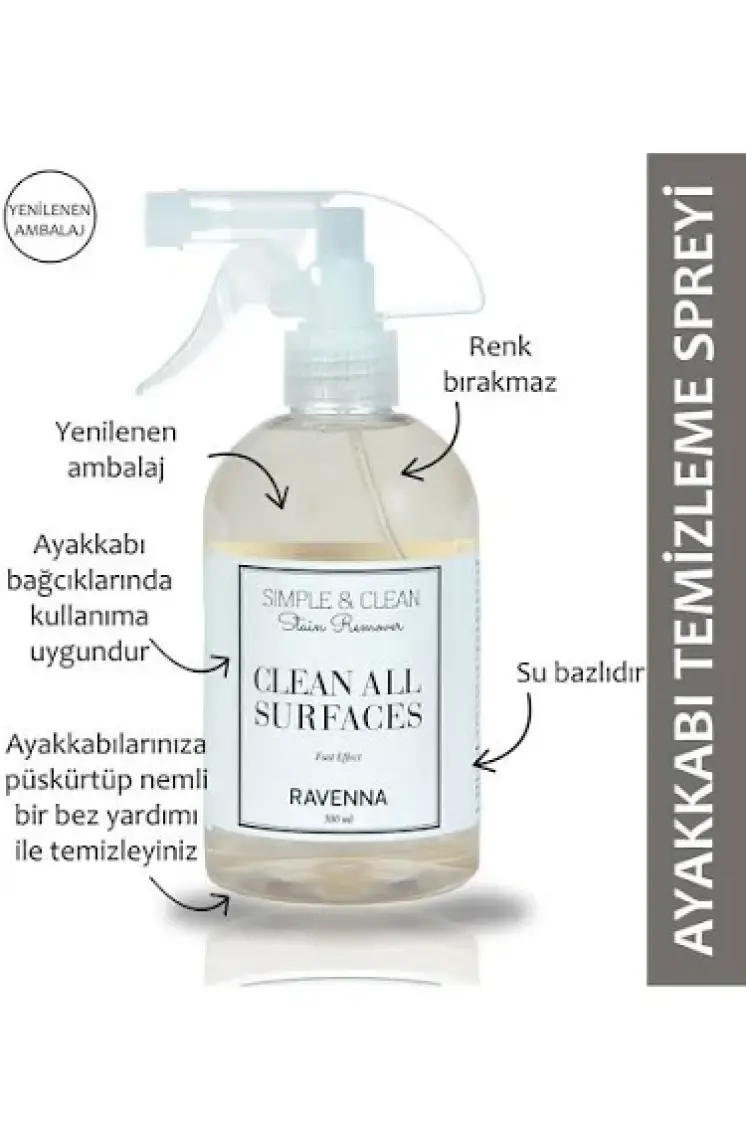 Simple&clean Ayakkabı ve Kumaş Temizleme Spreyi 500 ml