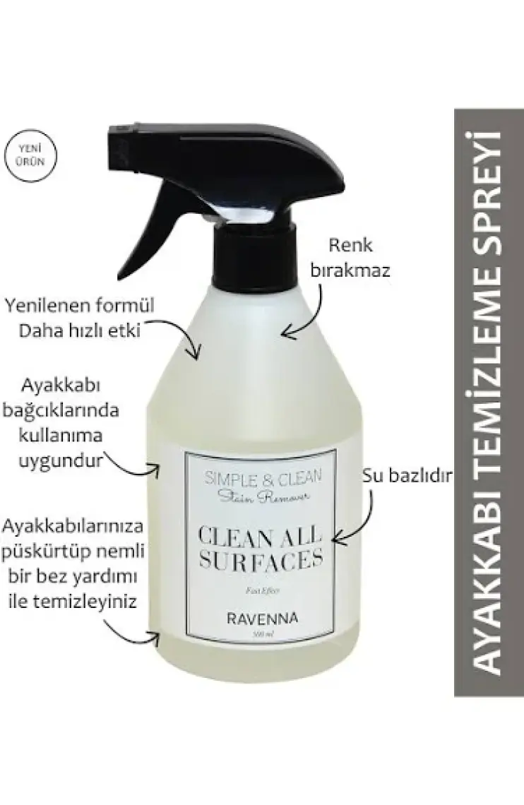 Simple&clean Ayakkabı ve Kumaş Temizleme Spreyi 500 ml