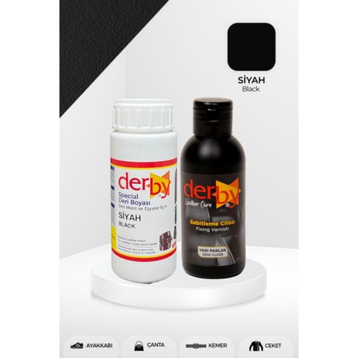 Derby Special Deri Boyası ve Cilası - 2'li Set / Mont - Eşya - Çanta - Cüzdan - Kemer 100 ml - Kartela Renkleri