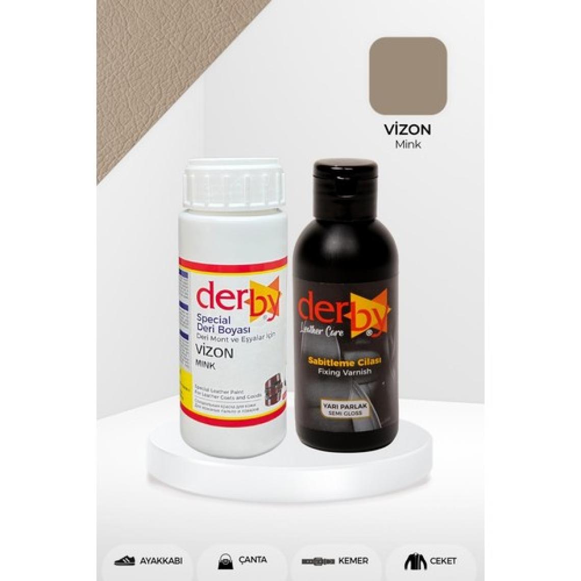 Derby Special Deri Boyası ve Cilası - 2'li Set / Mont - Eşya - Çanta - Cüzdan - Kemer 100 ml - Kartela Renkleri
