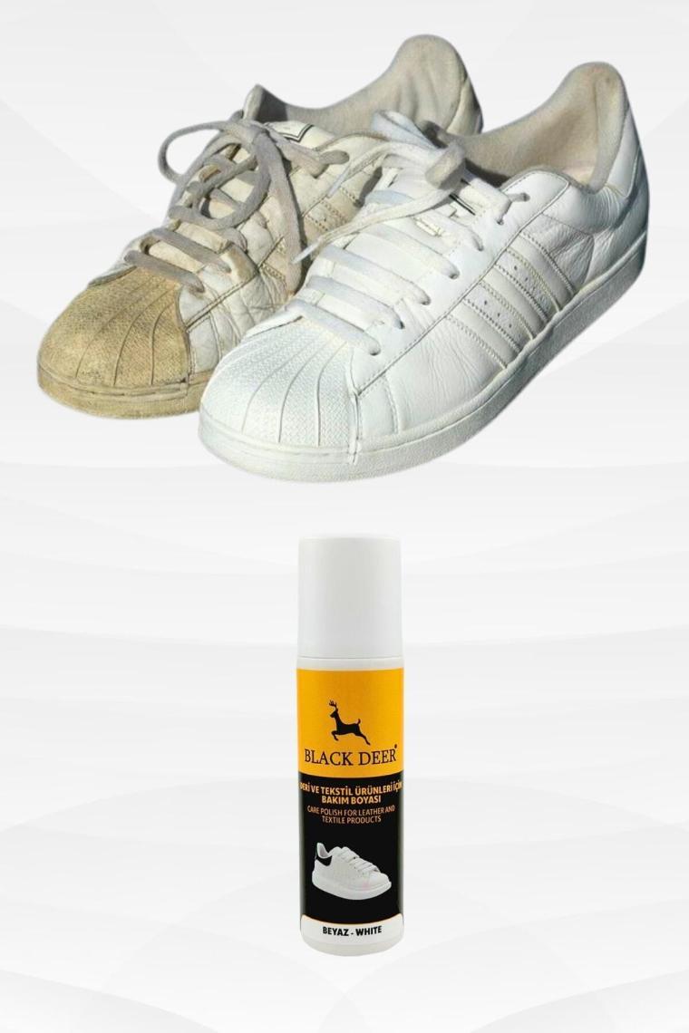 Beyaz Ayakkabı,deri Ve Kumaş Boyası,sneaker Beyaz Ayakkabı Temizleyici,deri,kanvas Boya 75 Ml