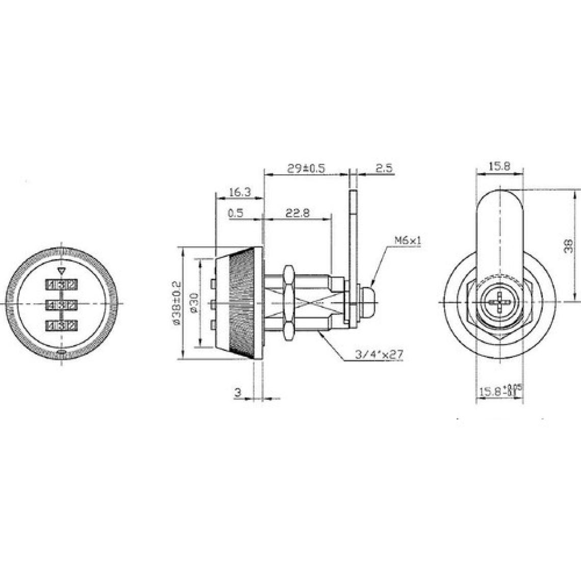 Dizaynaks Şifreli Dolap Kilidi 18 Mm. Uyumlu