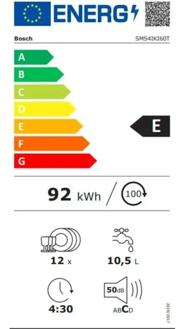 Bosch SMS4IKI62T Solo Bulaşık Makinesi - 6 Program, D Enerji Sınıfı, 13 Kişilik Kapasite, Ankastre Uyumlu, Hızlı Yıkama Özelliği