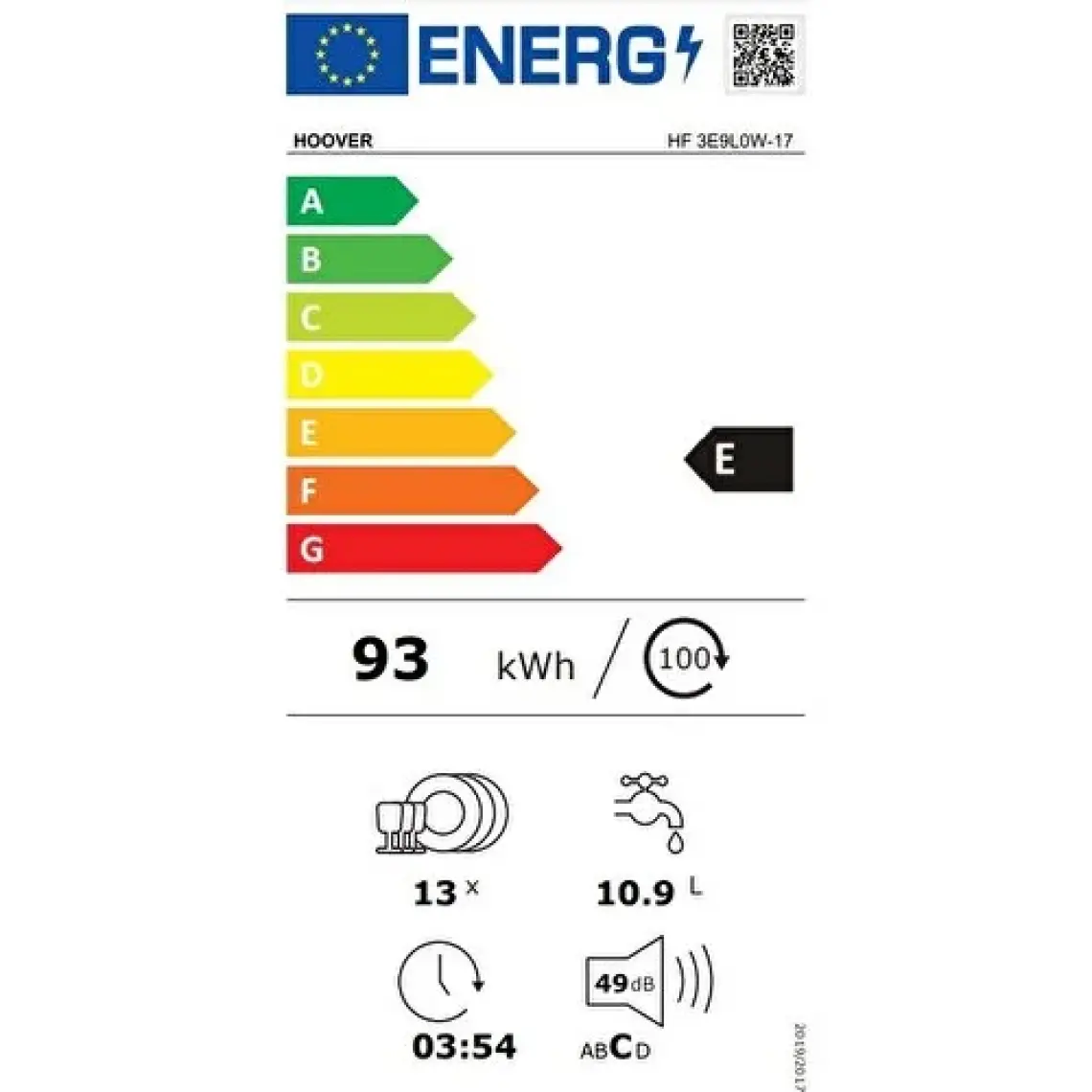 Hoover Hf 3E9L0W-17 5 Programlı Wi-Fi + Bluetooth Bağlantılı Bulaşık Makinesi