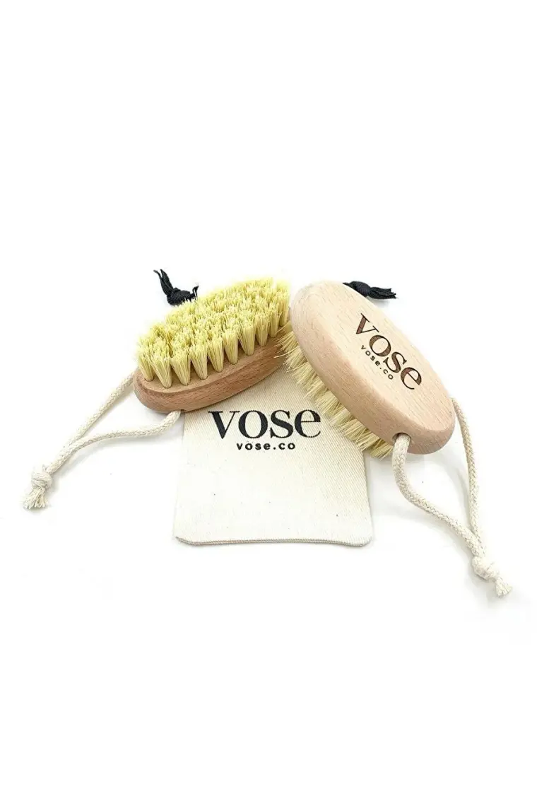 Vose 3' Lü Set Doğal At Kılı Fırçası (Black Rose) + Yüz Fırçası + Tırnak Fırçası
