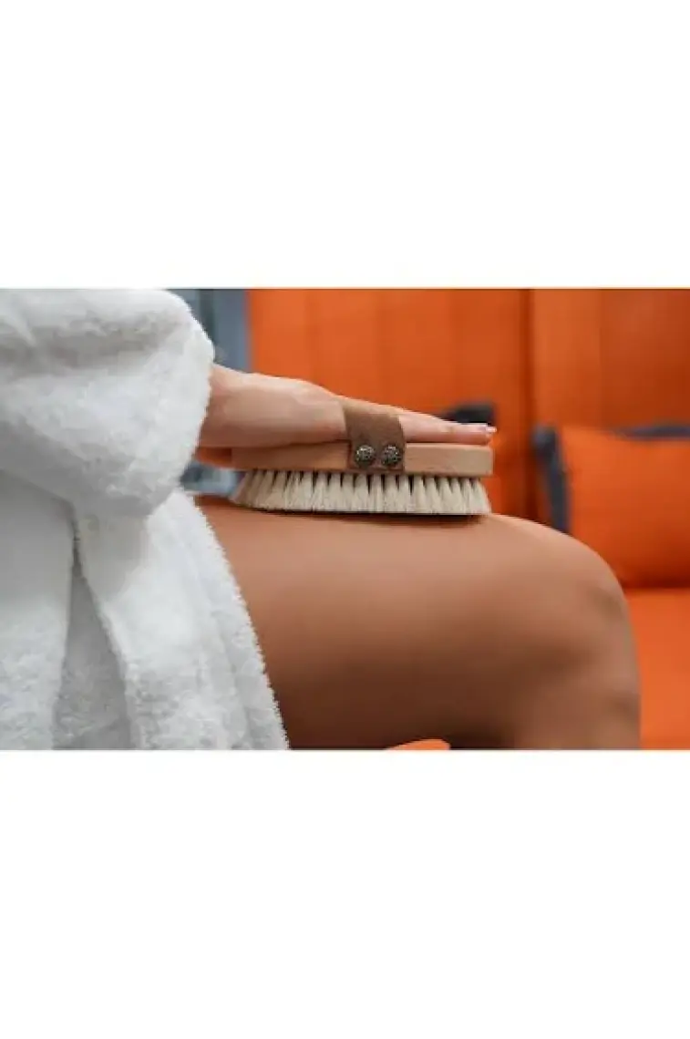 Naturawell %100 Doğal At Kılı Vücut Fırçası - Peeling ve Selülit Önleyici, Unisex, Ergonomik Tasarım