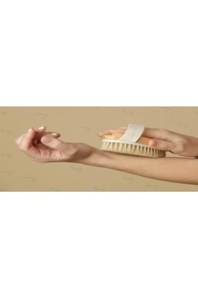 Naturawell %100 Doğal At Kılı Vücut Fırçası - Peeling ve Selülit Önleyici, Unisex, Ergonomik Tasarım