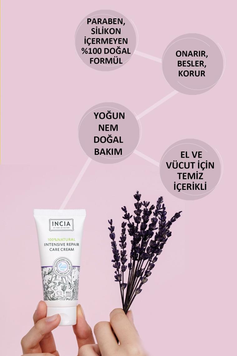 %100 Doğal Onarıcı Bakım Kremi Yoğun Nemlendirici Cilt Bakım Lavanta Avokado Shea Vegan 50 ml