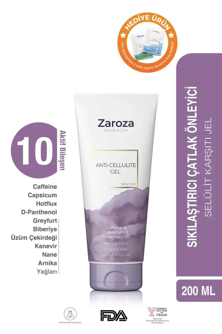 Zaroza Anti Jel Kafein & Capsicum & Biberiye Yağı 200 ml