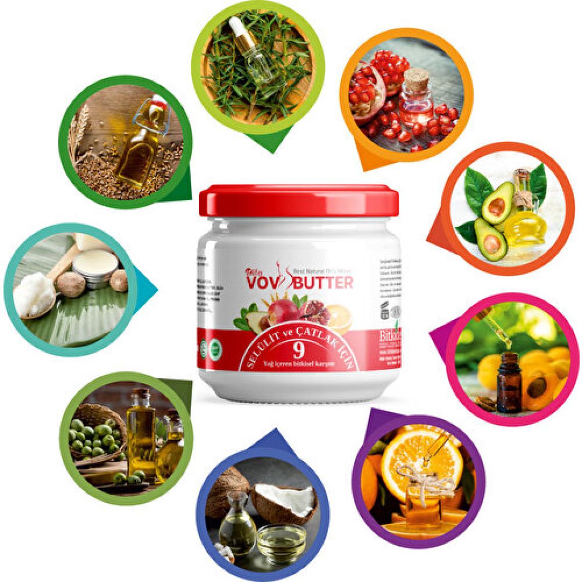 Nlife Vov Butter Selülit ve Çatlak Kremi 9 Bitkisel Yağ Karışımı 190 ml