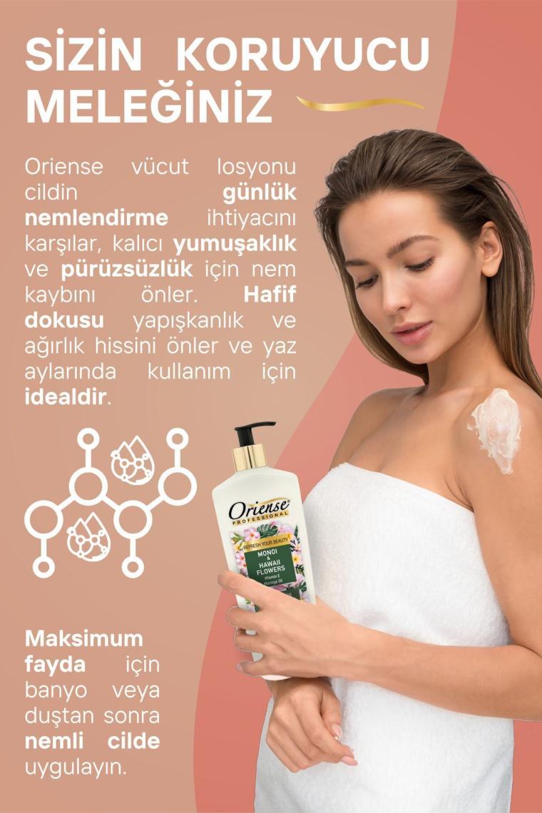 Monoi ve Hawaii Çiçekleri Nemlendirici Losyon, Cildin Koruyucu Kalkanı ve Lüks Pürüzsüzlük, 500ml