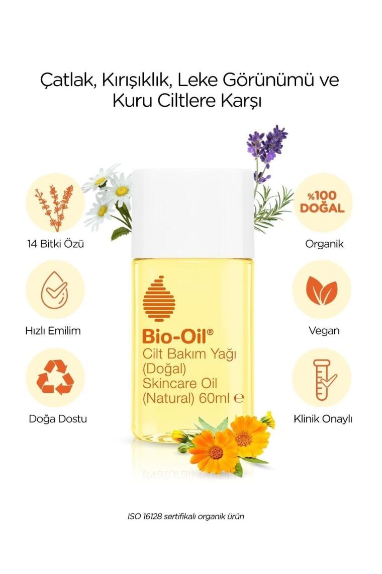 Bio-Oil Natural 14 Bitki Özü Içeren %100 Doğal Vegan 60 ml Cilt Bakım Yağı